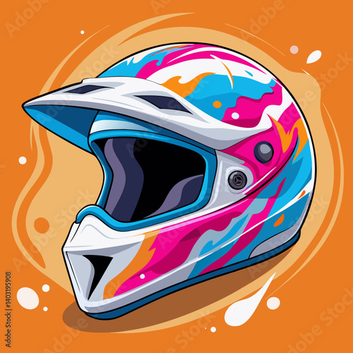 Colorful Motocross Helmet Design