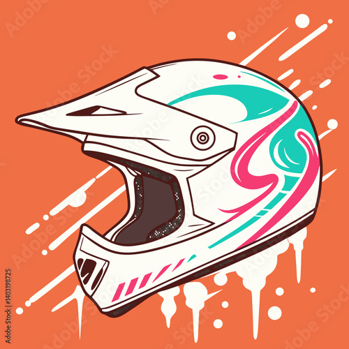 White Motocross Helmet Design