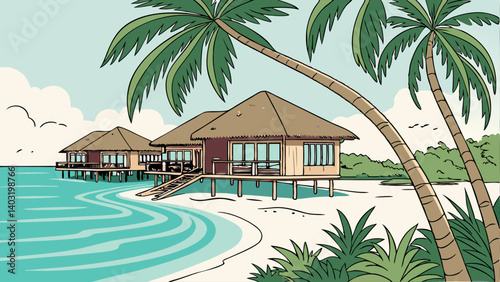 tropical resort hotel