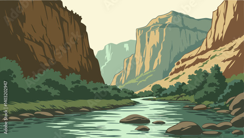 river in the mountains