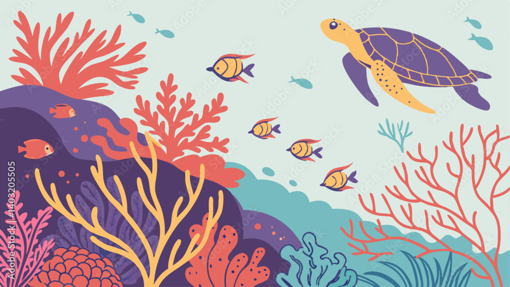 Fototapeta premium underwater world map