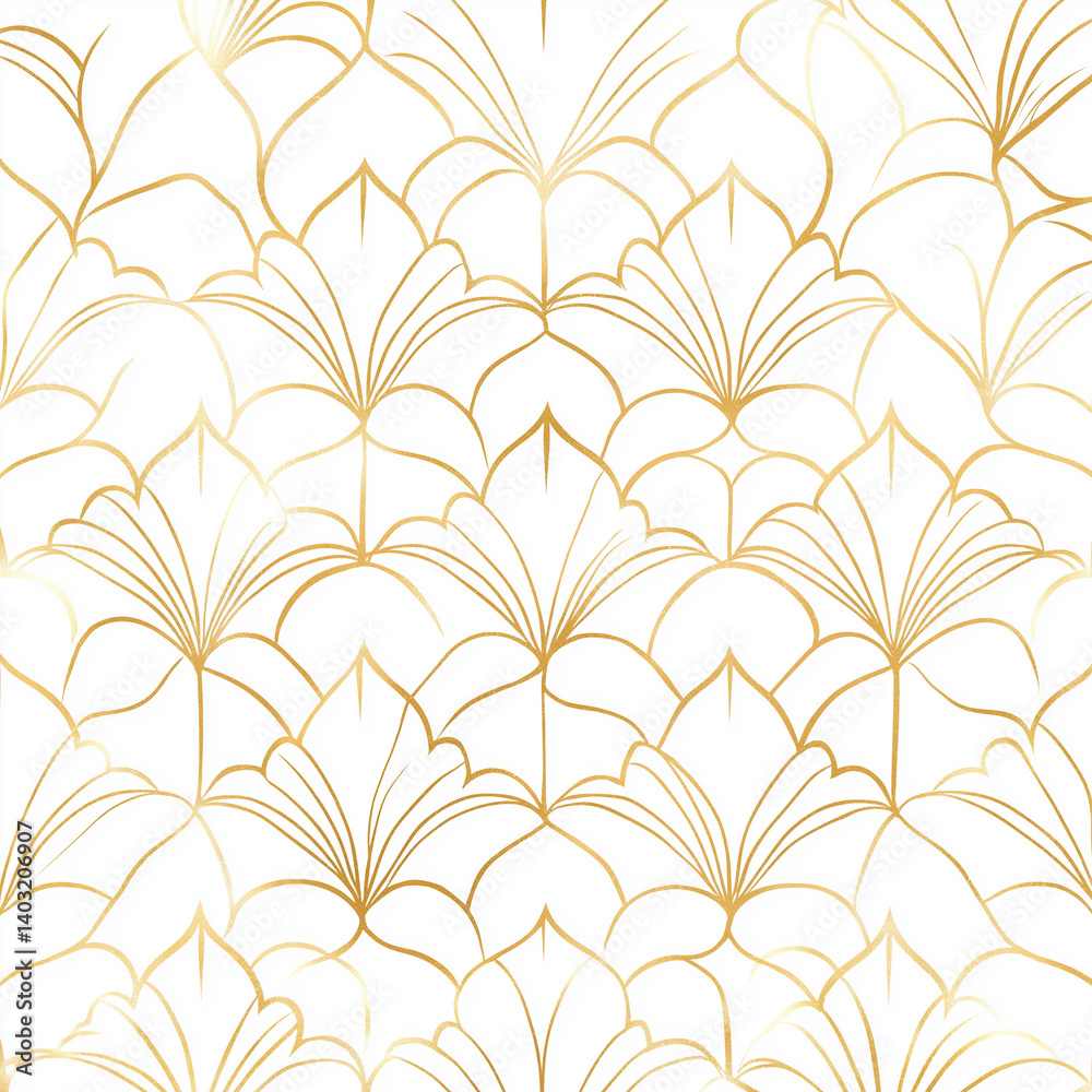 Minimalist Thai pattern in gold lines on white background, elegant and modern. Minimalist Thai pattern in gold lines on white background, elegant and modern.
