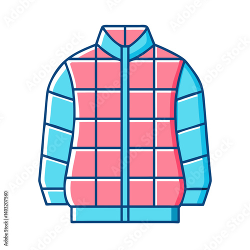 Stylish Pink and Blue Quilted Winter Jacket for Cold Weather