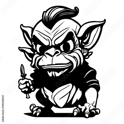 Menacing Gremlin Ready For Mischief Illustration