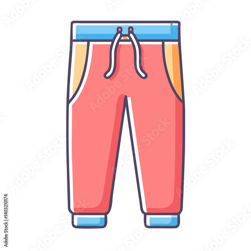 Stylish Red and Blue Children's Sweatpants with Drawstring Waistband and Side Pockets