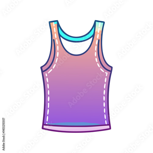Adorable Sleeveless Shirt Gradient Colors Fashion Apparel Design Illustration
