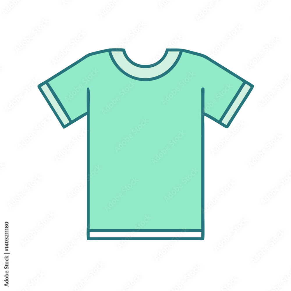 Simple Green Short Sleeve TShirt Design Template Illustration
