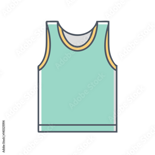 Simple Design of a Sleeveless Shirt or Vest with Yellow Accents