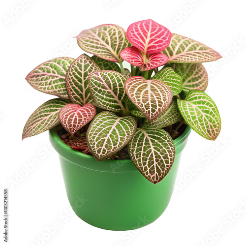 compact nerve plant with pink leaves