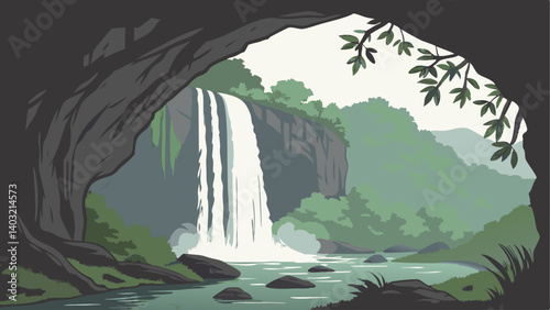 waterfall in the mountains