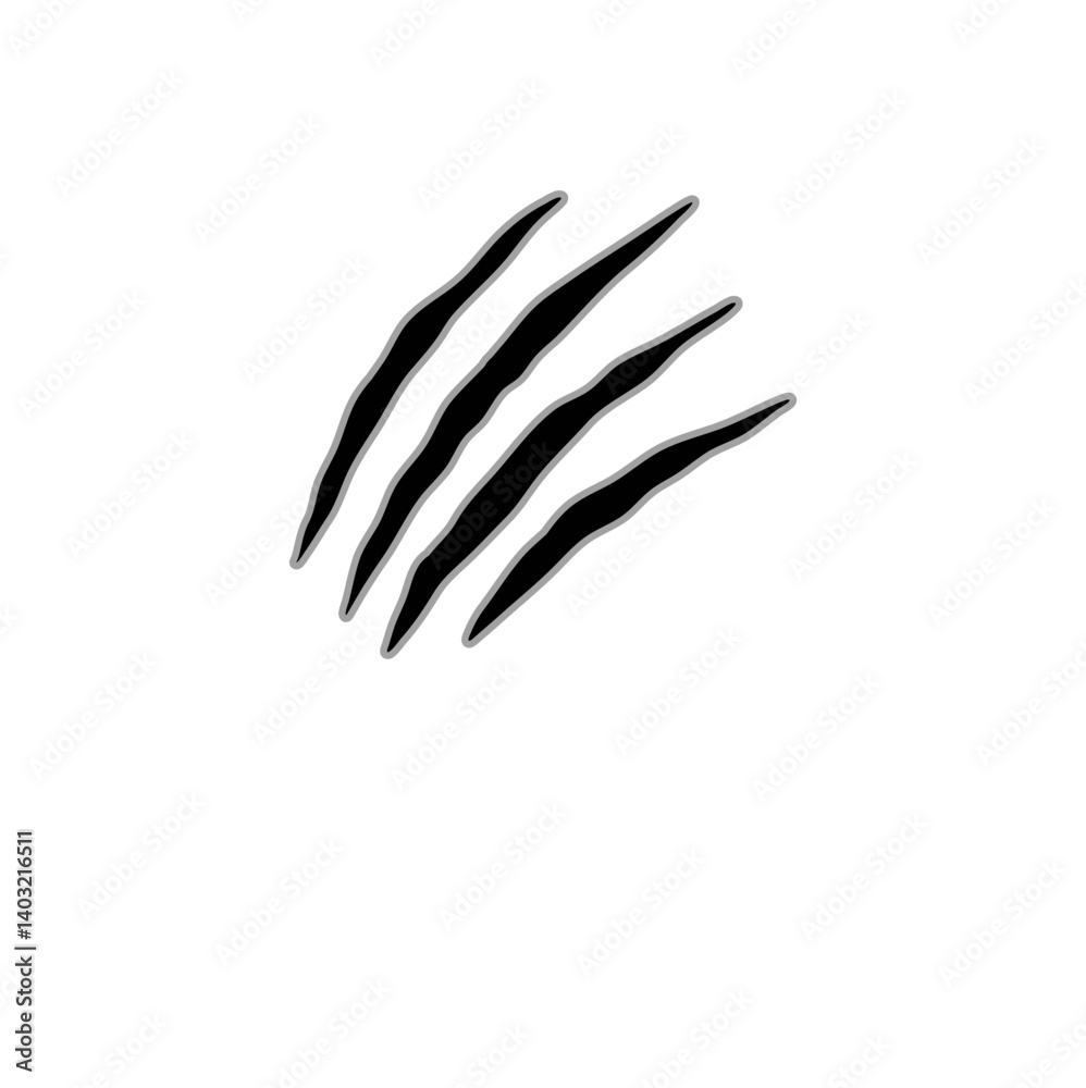 Claw scratches hole. Claw scratches from animal attacks. Vector illustration Claw scratches hole. Claw scratches from animal attacks. Vector illustration