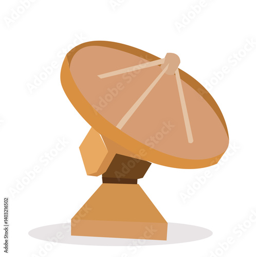 Satellite dish icon illustration.Satellite dish with antenna for tv broadcasting,