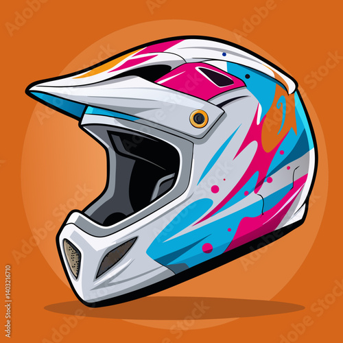 Colorful Motocross Helmet Design