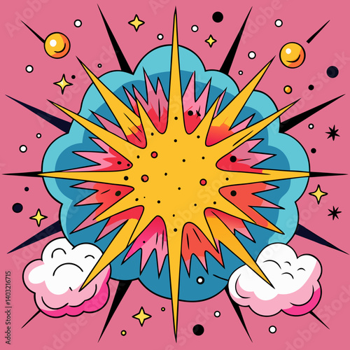 Retro Comic Book Explosion Graphic