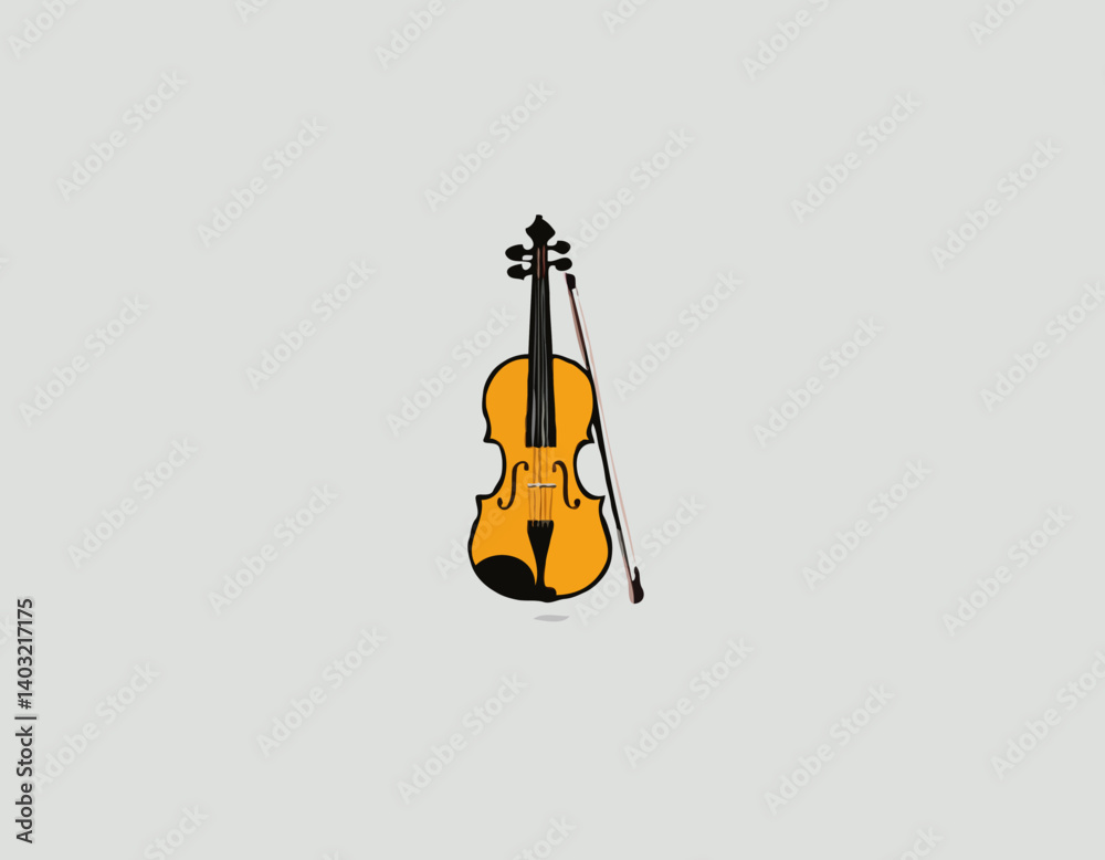 Icône Violon. Convient pour le symbole de l’éducation. Style dessiné à la main. Conception simple modifiable. modèle de conception 
