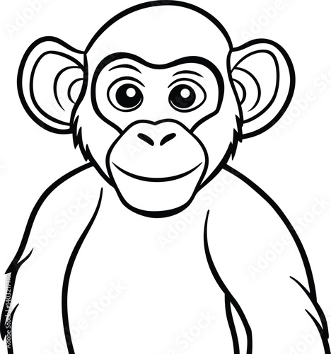monkey lineart design vector art