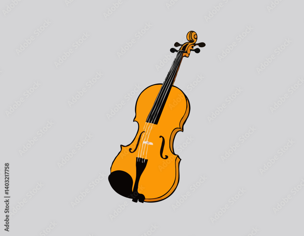 Icône Violon. Convient pour le symbole de l’éducation. Style dessiné à la main. Conception simple modifiable. modèle de conception 