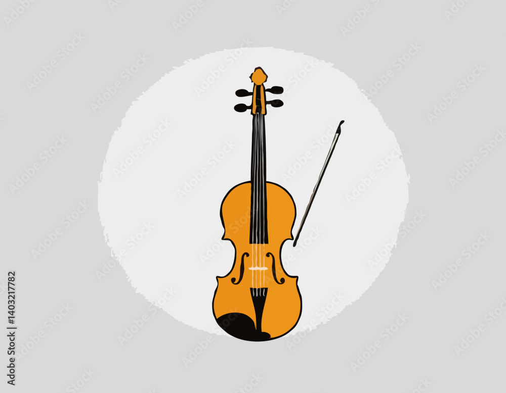 Icône Violon. Convient pour le symbole de l’éducation. Style dessiné à la main. Conception simple modifiable. modèle de conception 