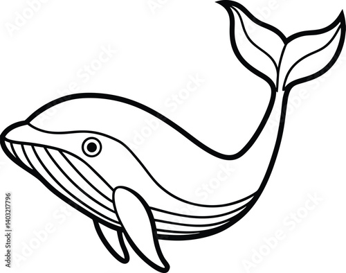 vector illustration of a cartoon whale