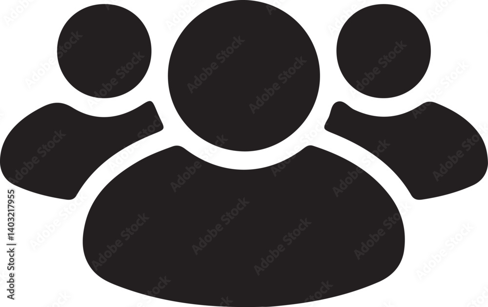 Group Silhouette Icon - Perfect for Community, Teamwork, and Social Themes Group Silhouette Icon - Perfect for Community, Teamwork, and Social Themes