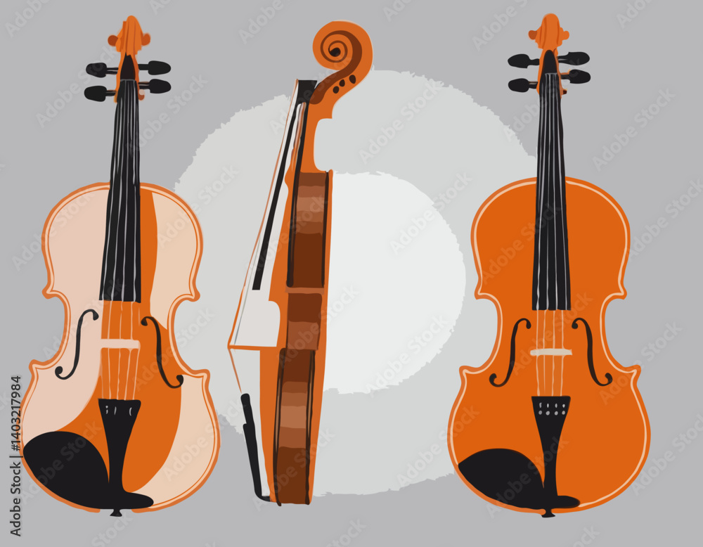 Icône Violon. Convient pour le symbole de l’éducation. Style dessiné à la main. Conception simple modifiable. modèle de conception 
