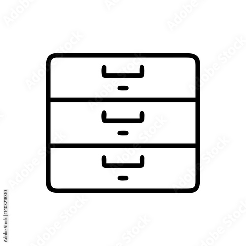 Black and white outline design file cabinet with drawers for home organization