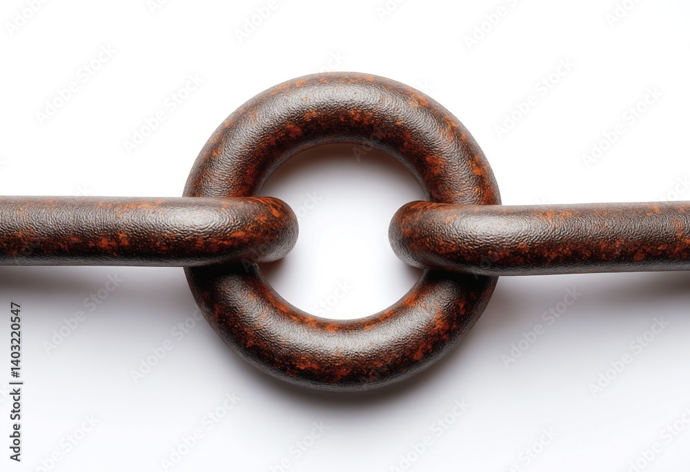 Isolated Rusty Metal Ring Object on White Background Studio Shot