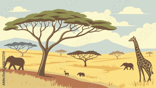 giraffe in the savannah