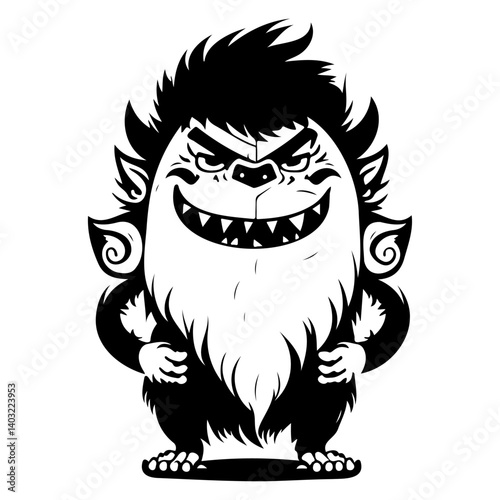 Silhouette of a Mischievous Grinning Creature