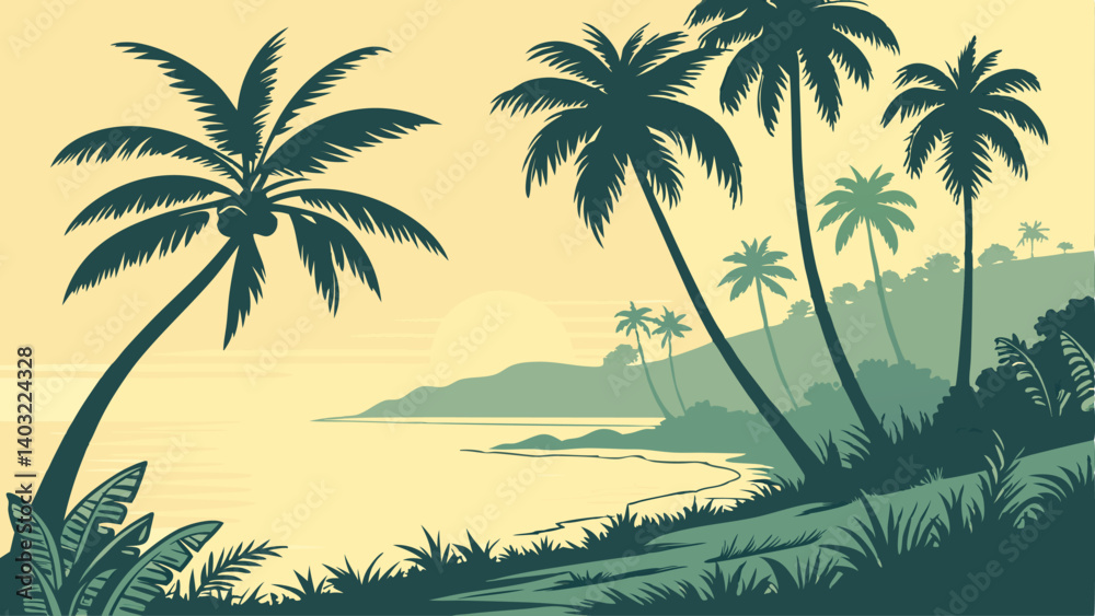 Obraz premium palm trees on the beach