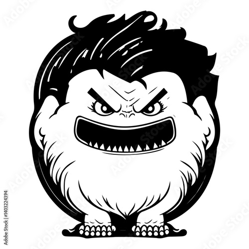 Cartoon Monster with Spiked Teeth Illustration