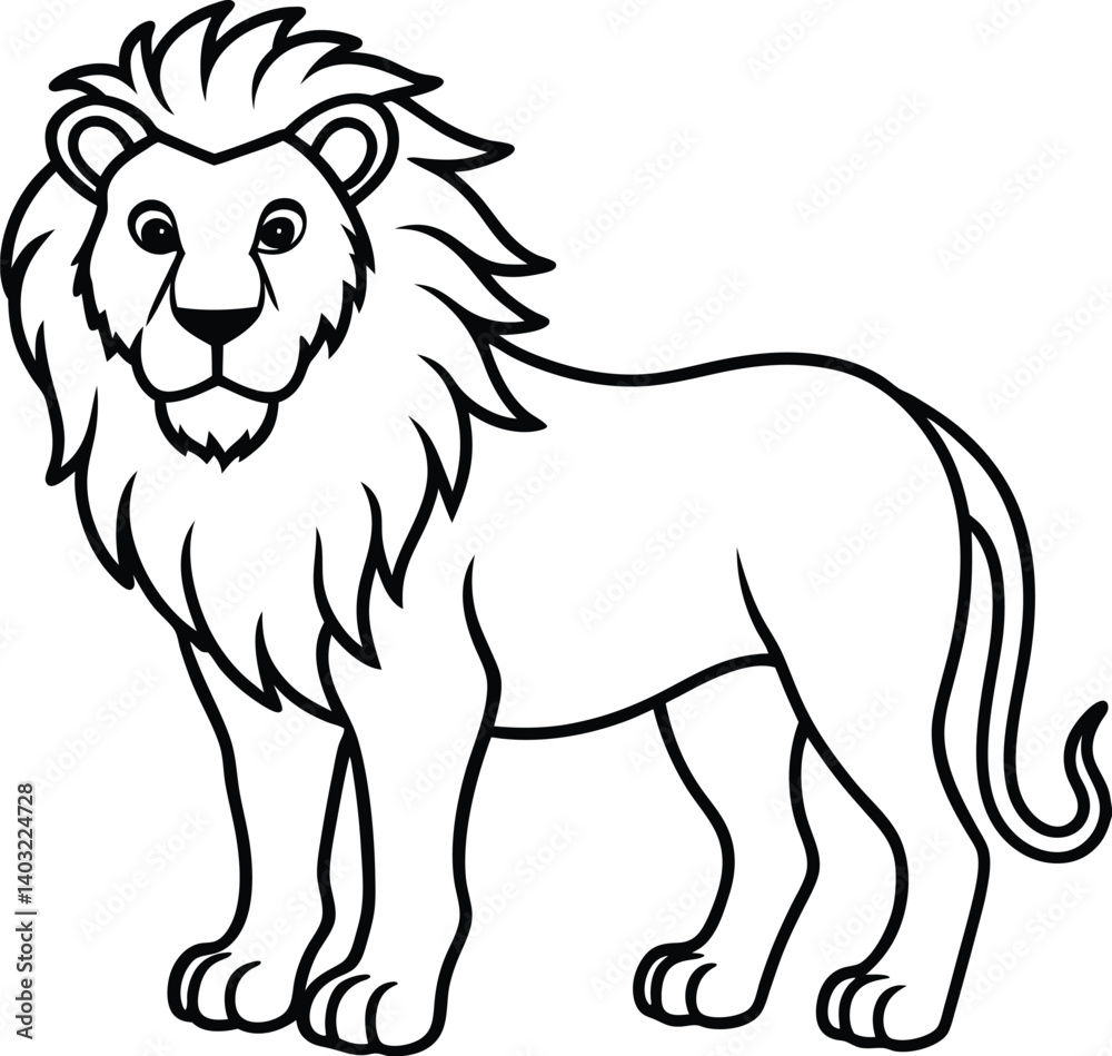 Fototapeta premium lion cartoon isolated on white
