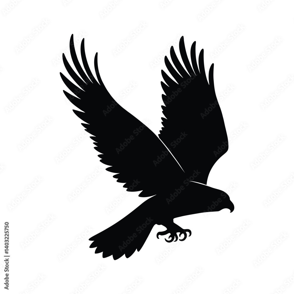 Obraz premium Falcon Bird Silhouette Vector illustration