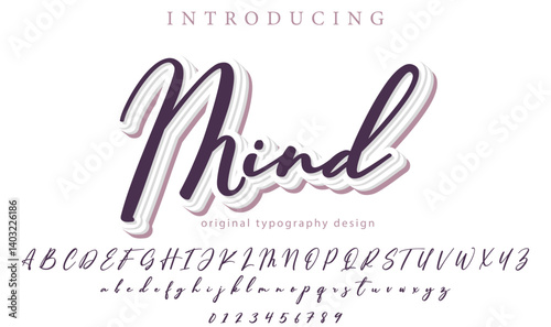 Mind Font Stylish brush painted an uppercase vector letters, alphabet, typeface