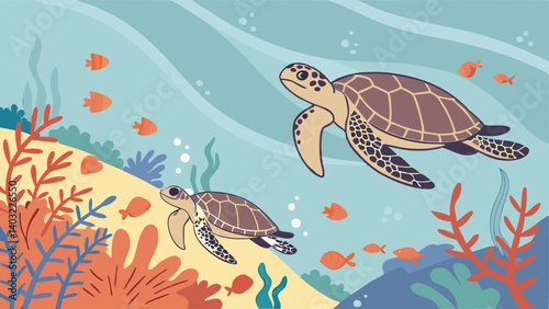 sea turtle swimming underwater