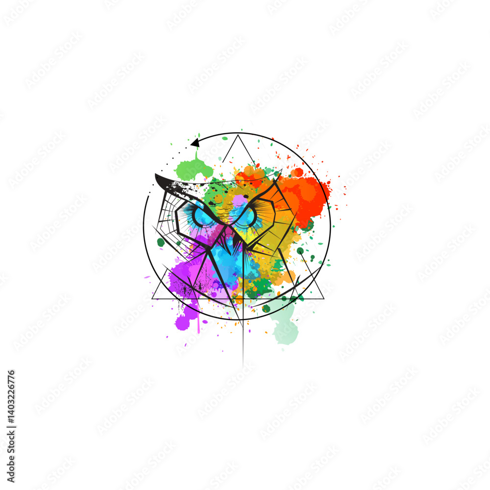 animals tattoo templates colorful grunge polygonal handdrawn sketch animals tattoo templates colorful grunge polygonal handdrawn sketch