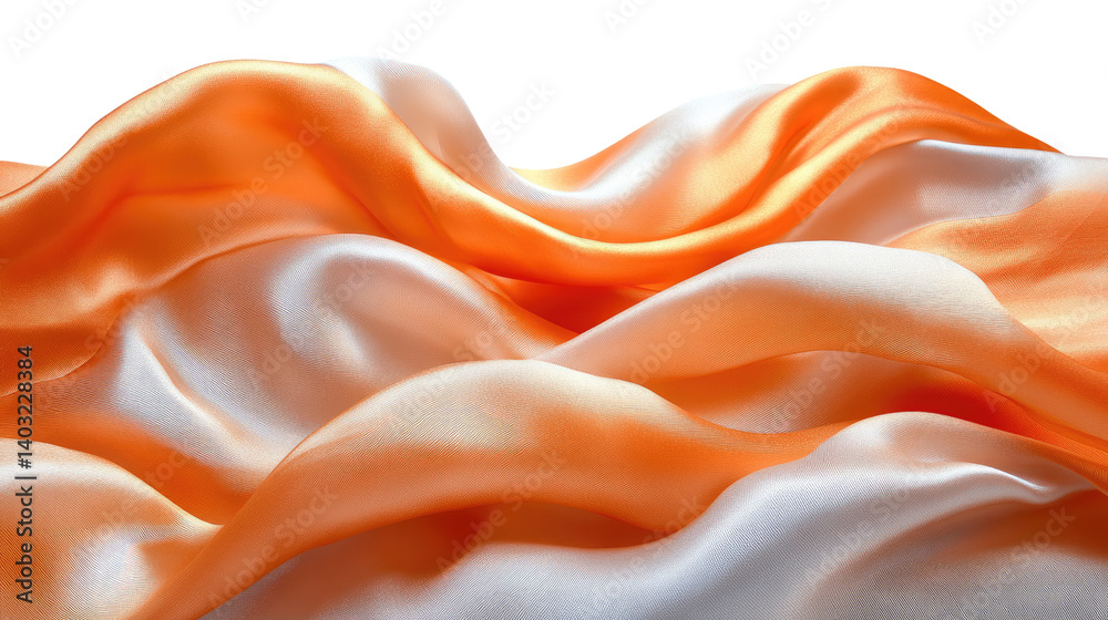 Obraz premium Orange Silk in Motion: Flowing and vibrant, this high-angle shot captures the elegant folds and luminous sheen of orange silk, creating a sense of movement and luxury.