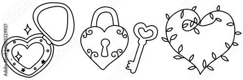 Hearts symbolize love and connection, beautifully illustrated with locks and keys that represent security and trust