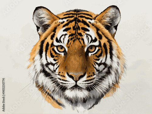 Stripes of monsoon bengal tiger isolated watercolor vector illustration svg 