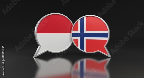Indonesia and Norway dialogue concept symbolized by overlapping speech bubbles Free Download Indonesia and Norway dialogue concept symbolized by overlapping speech bubbles - GFXLoad