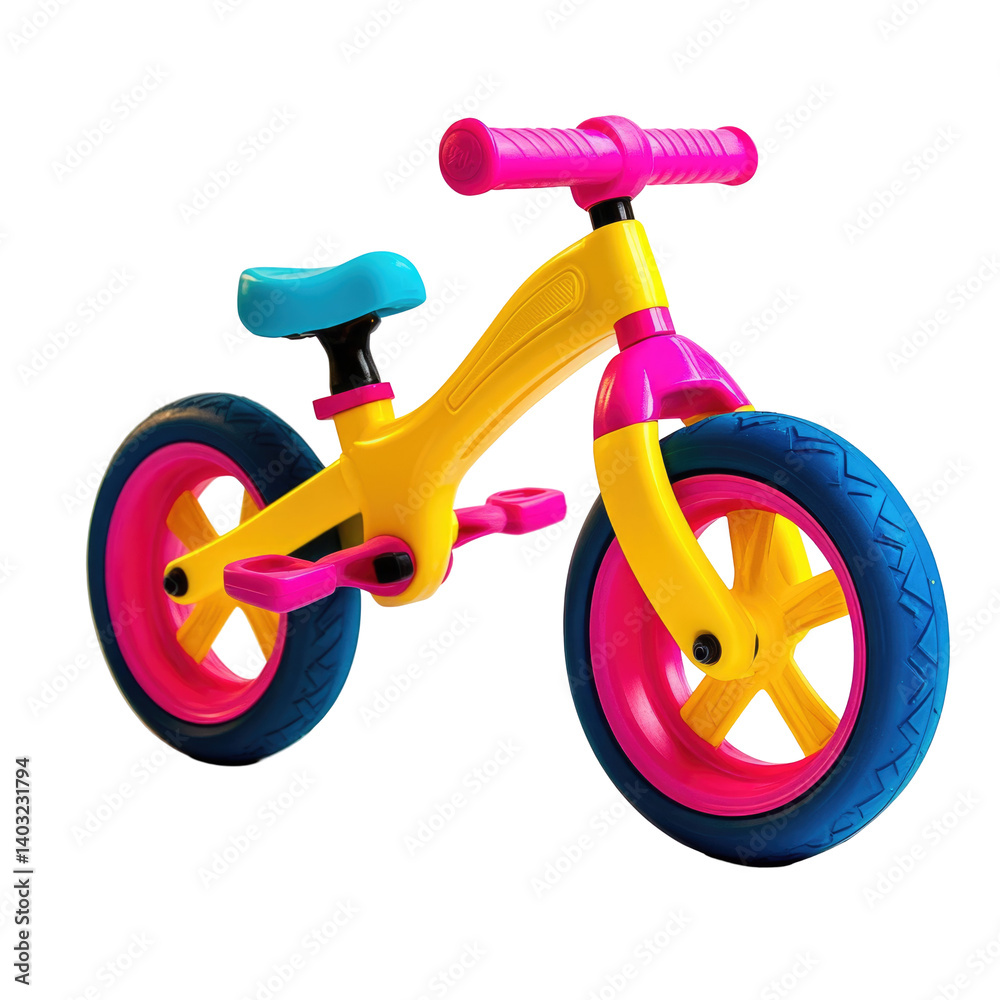 Colorful Toddler Balance Bike on transparent background Colorful Toddler Balance Bike on transparent background