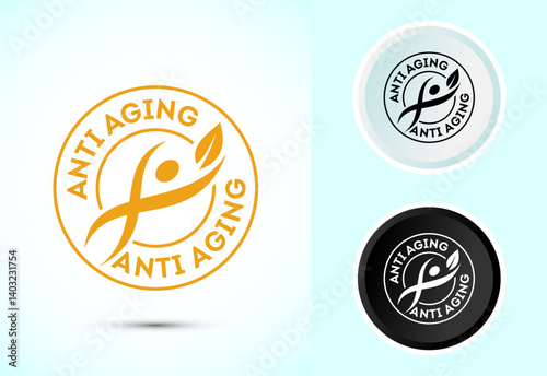 Anti aging icon design illustration. Anti aging sign, symbol in color, black and white