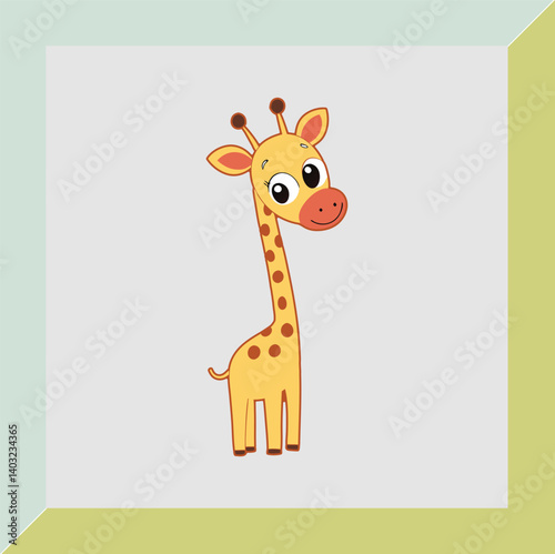 Cute Cartoon Giraffe Illustration