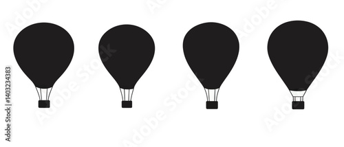 Vector illustration of hot air balloons flying in the sky clip art design
