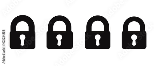Security lock icons vector graphic for privacy and protection concepts use