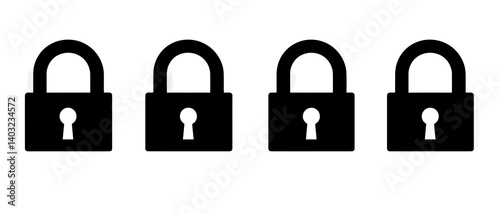 Security locks icons vector illustration for secure system and protection