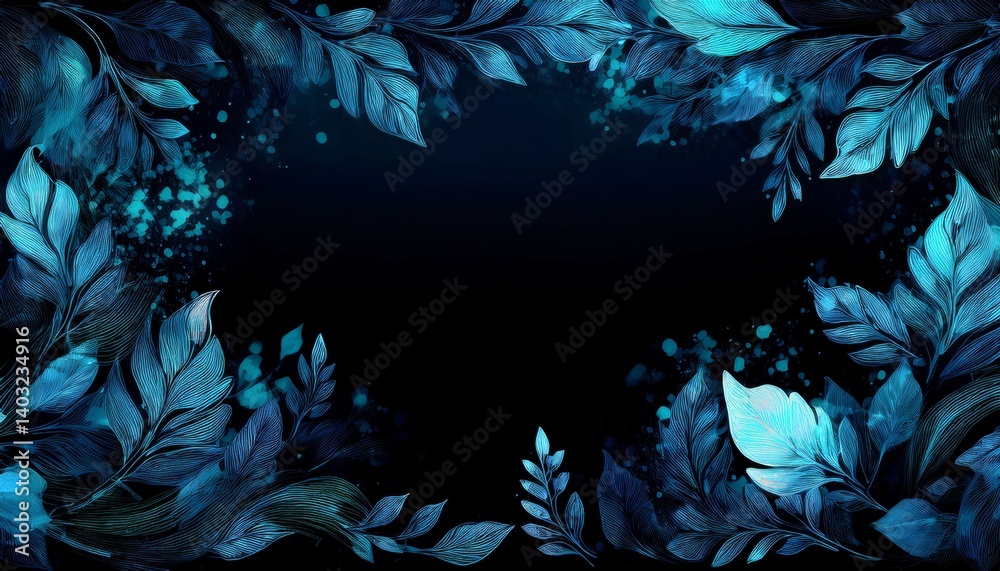 creative abstract border frame of seamless decorative leaves on background with copy space, graphic resource for design and creativity concept creative abstract border frame of seamless decorative leaves on background with copy space, graphic resource for design and creativity concept