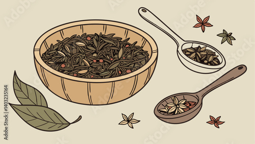 black tea leaves
