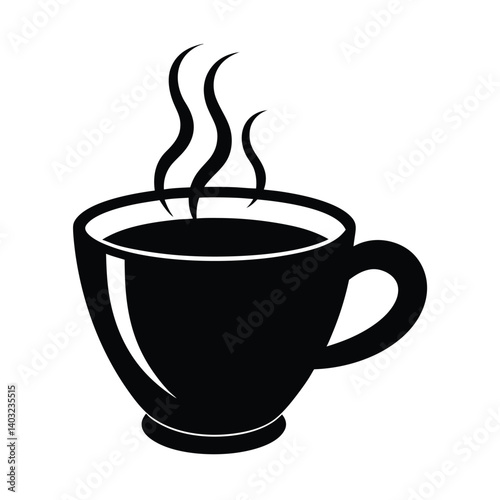 A steaming cup of coffee, perfect for a morning pick-me-up.