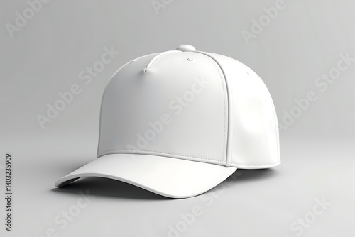 Blank White Baseball Cap Mockup Simple Design